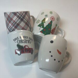 Set of 4 Assorted Oversized Christmas Holiday Coffee Mugs - Up to 22 oz!